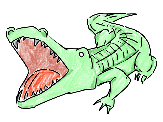 鰐 | ワニ - 人 / 手描き / 漫画 / アニメ / イラスト / クリップアート / フリー素材