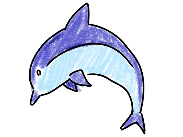 イルカ | 海豚 - 人 / 手描き / 漫画 / アニメ / イラスト / クリップアート / フリー素材