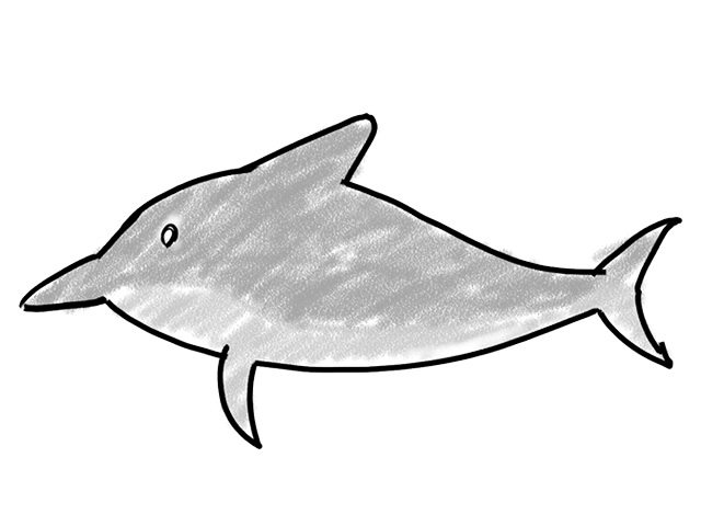 海豚 | イルカ - 人 / 手描き / 漫画 / アニメ / イラスト / クリップアート / フリー素材