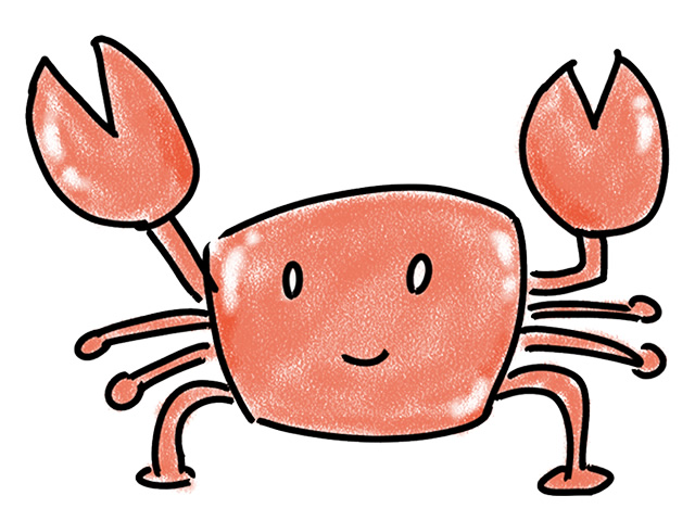 蟹 | カニ - 人 / 手描き / 漫画 / アニメ / イラスト / クリップアート / フリー素材