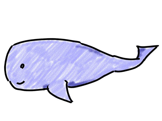 鯨 | クジラ - 人 / 手描き / 漫画 / アニメ / イラスト / クリップアート / フリー素材