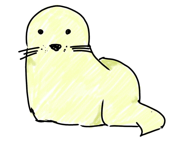 海豹 | アザラシ - 人 / 手描き / 漫画 / アニメ / イラスト / クリップアート / フリー素材