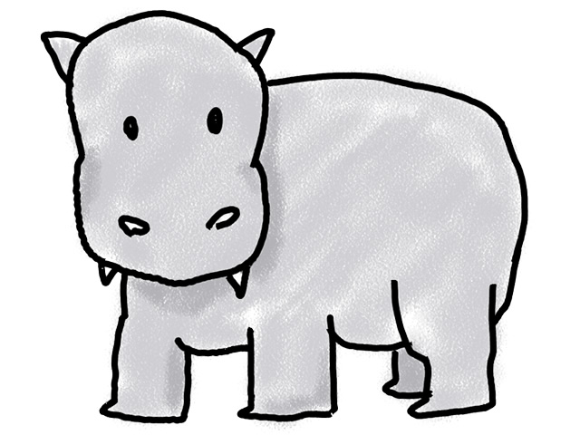 河馬 | カバ - 人 / 手描き / 漫画 / アニメ / イラスト / クリップアート / フリー素材