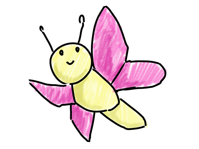 蝶 | チョウチョ - 人 / 手描き / 漫画 / アニメ / イラスト / クリップアート / フリー素材