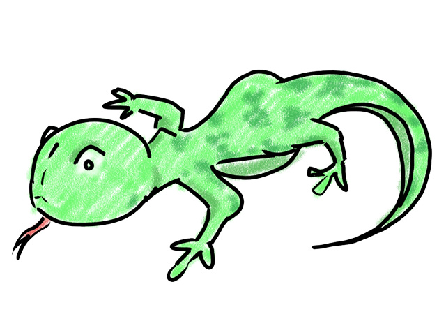 ヤモリ - 人 / 手描き / 漫画 / アニメ / イラスト / クリップアート / フリー素材