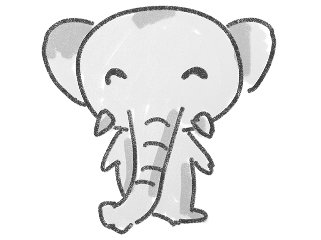 象 | アフリカゾウ - 人 / 手描き / 漫画 / アニメ / イラスト / クリップアート / フリー素材