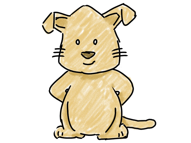 立っている犬 | 動物 - 人 / 手描き / 漫画 / アニメ / イラスト / クリップアート / フリー素材