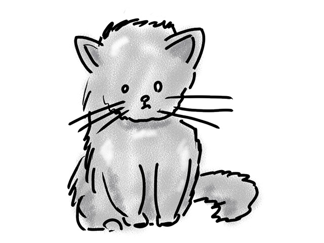 もじゃもじゃな猫 | ペット - 人 / 手描き / 漫画 / アニメ / イラスト / クリップアート / フリー素材