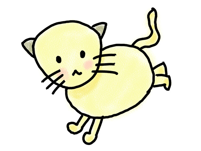 走っている猫 | 動物 - 人 / 手描き / 漫画 / アニメ / イラスト / クリップアート / フリー素材