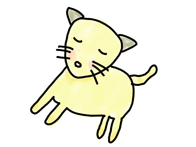 昼寝をしている猫 | アニマル - 人 / 手描き / 漫画 / アニメ / イラスト / クリップアート / フリー素材