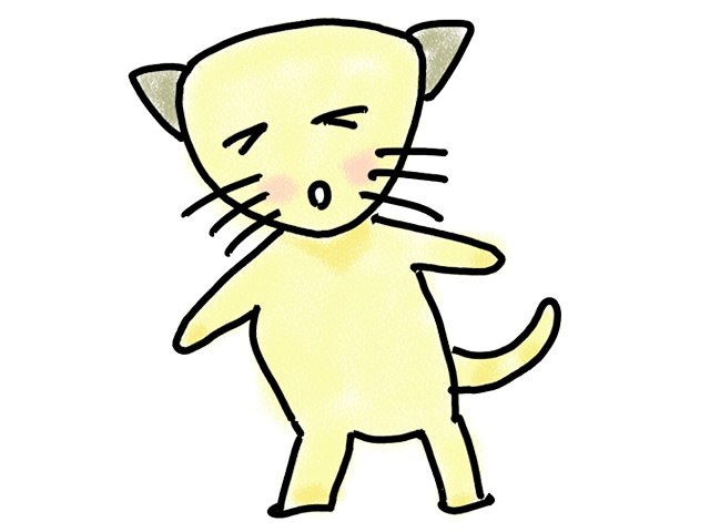 疲れている猫 | ネコ | 動物 - 人 / 手描き / 漫画 / アニメ / イラスト / クリップアート / フリー素材