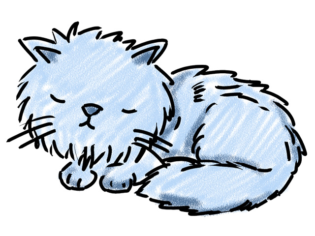 寝ている猫 | ペット - 人 / 手描き / 漫画 / アニメ / イラスト / クリップアート / フリー素材