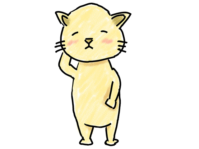 照れ屋なネコ | 恥ずかしがりやな猫 - 人 / 手描き / 漫画 / アニメ / イラスト / クリップアート / フリー素材