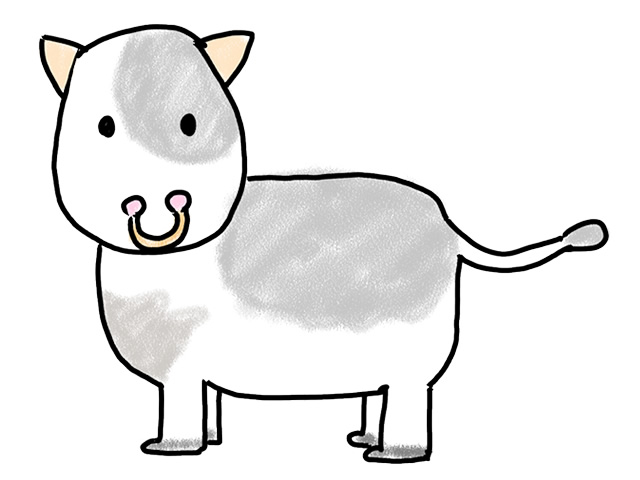 牛 | うし | 動物 - 人 / 手描き / 漫画 / アニメ / イラスト / クリップアート / フリー素材