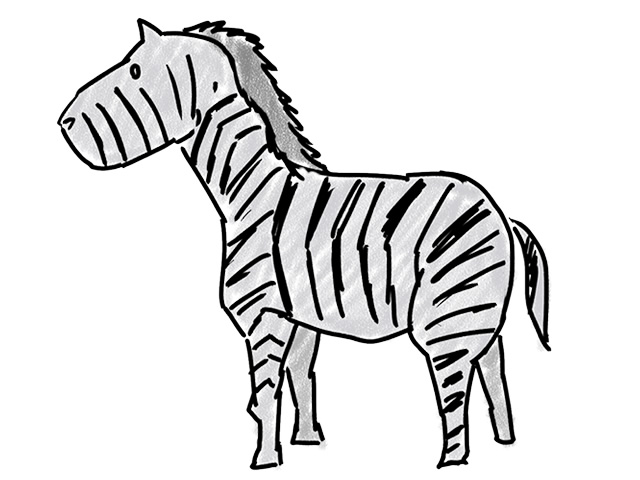 シマウマ | 馬 | 動物 - 人 / 手描き / 漫画 / アニメ / イラスト / クリップアート / フリー素材
