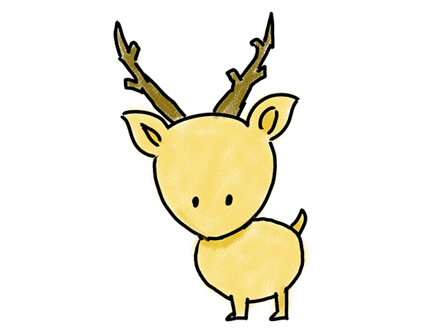 子供の鹿 | シカ | 動物 - 人 / 手描き / 漫画 / アニメ / イラスト / クリップアート / フリー素材