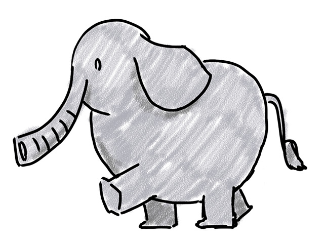 元気な象 | 動物 - 人 / 手描き / 漫画 / アニメ / イラスト / クリップアート / フリー素材