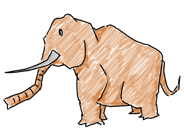 マンモス | ゾウ | 動物 - 人 / 手描き / 漫画 / アニメ / イラスト / クリップアート / フリー素材