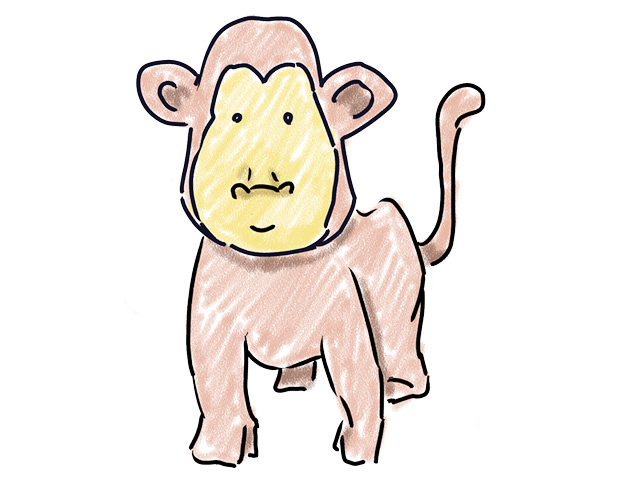 おじさんサル | 猿 | 動物 - 人 / 手描き / 漫画 / アニメ / イラスト / クリップアート / フリー素材