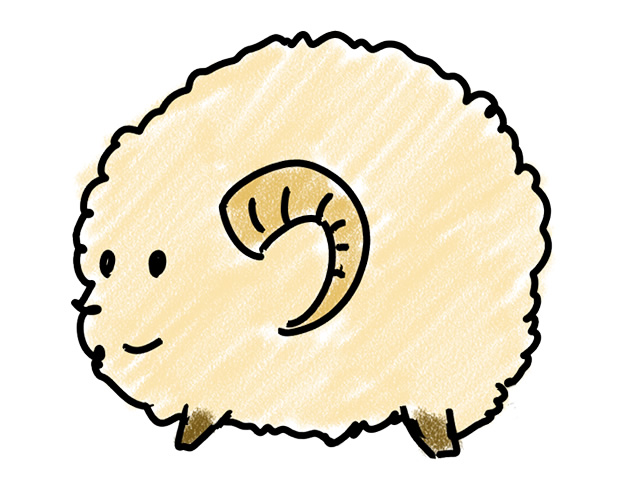 ひつじ | 羊 | 動物 - 人 / 手描き / 漫画 / アニメ / イラスト / クリップアート / フリー素材