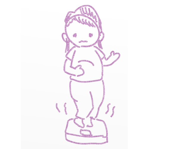 ダイエット/体重計/女性 - 人 / 手描き / 漫画 / アニメ / イラスト / クリップアート / フリー素材