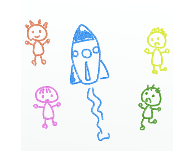 ロケット/発射/人々 - 人 / 手描き / 漫画 / アニメ / イラスト / クリップアート / フリー素材