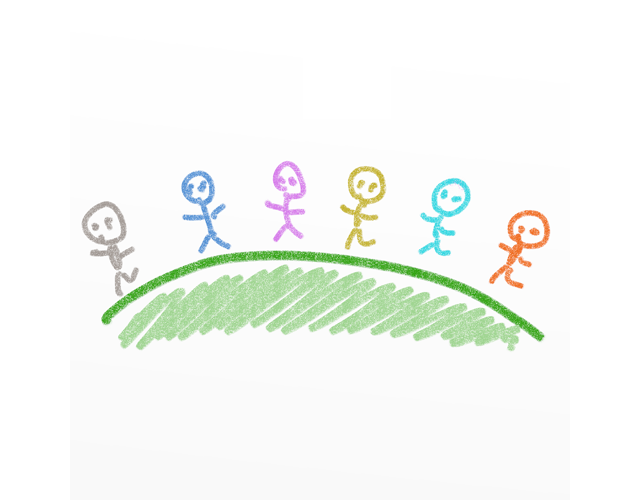 草原/人々/仲間 - 人 / 手描き / 漫画 / アニメ / イラスト / クリップアート / フリー素材