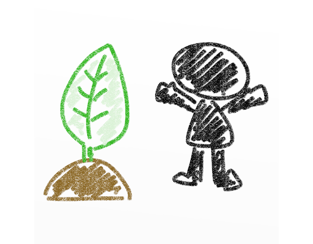 植物/育てる/葉っぱ - 人 / 手描き / 漫画 / アニメ / イラスト / クリップアート / フリー素材