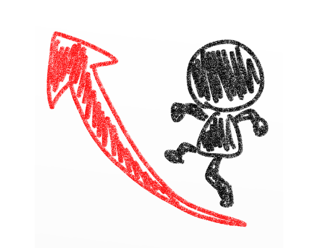 矢印/進む/人 - 人 / 手描き / 漫画 / アニメ / イラスト / クリップアート / フリー素材