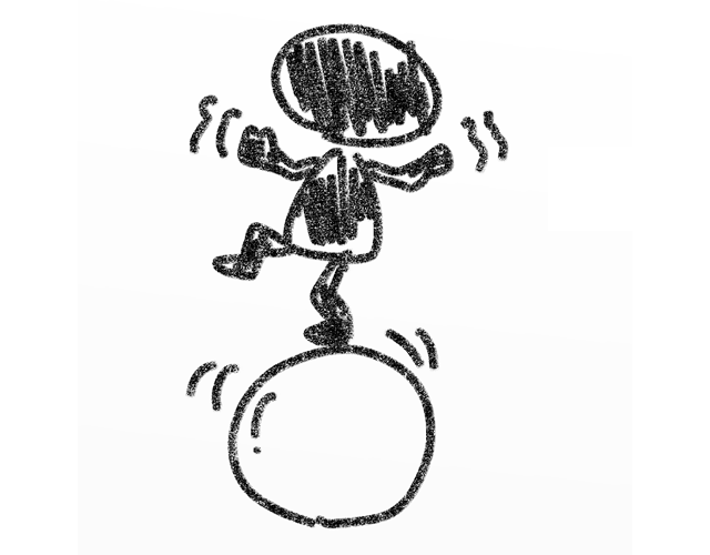 アンバランス/不安定/球 - 人 / 手描き / 漫画 / アニメ / イラスト / クリップアート / フリー素材