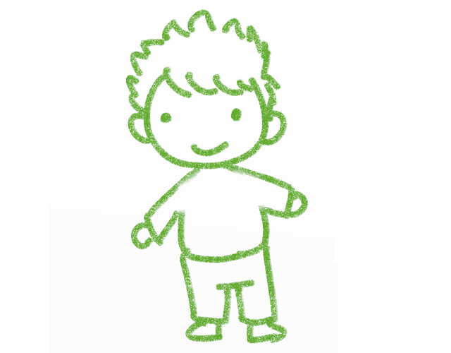 少年/ボーイ/緑 - 人 / 手描き / 漫画 / アニメ / イラスト / クリップアート / フリー素材
