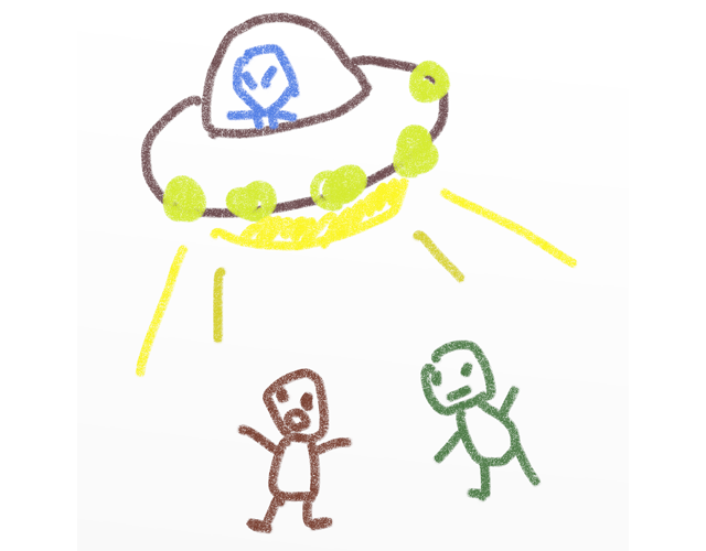 宇宙船/誘拐/UFO - 人 / 手描き / 漫画 / アニメ / イラスト / クリップアート / フリー素材