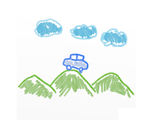 ドライブ/山/自動車 - 人 / 手描き / 漫画 / アニメ / イラスト / クリップアート / フリー素材