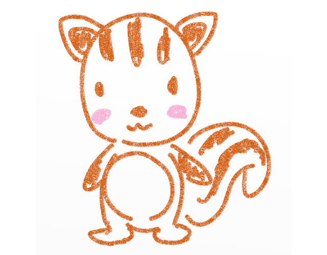 りす/栗鼠/動物 - 人 / 手描き / 漫画 / アニメ / イラスト / クリップアート / フリー素材