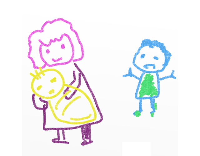 赤ん坊/兄弟/お母さん - 人 / 手描き / 漫画 / アニメ / イラスト / クリップアート / フリー素材