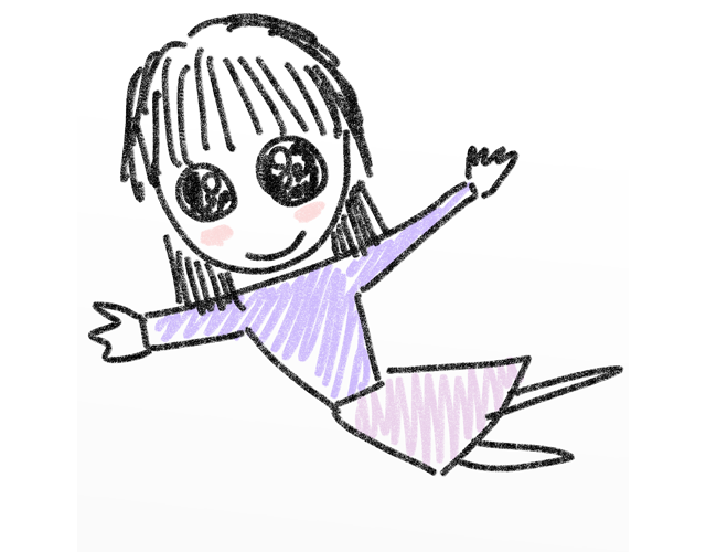 女の子/空/飛ぶ - 人 / 手描き / 漫画 / アニメ / イラスト / クリップアート / フリー素材