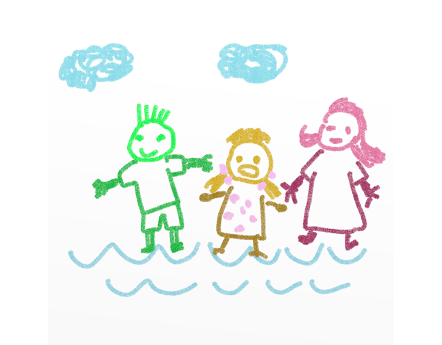 浜辺/家族/海/旅行 - 人 / 手描き / 漫画 / アニメ / イラスト / クリップアート / フリー素材