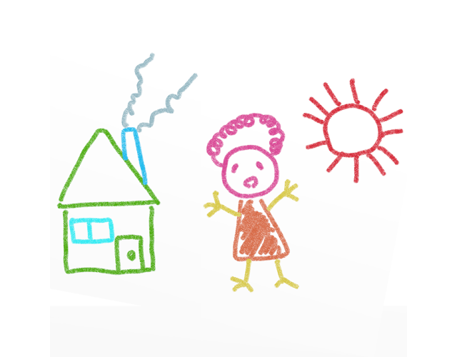 自宅/太陽/住宅 - 人 / 手描き / 漫画 / アニメ / イラスト / クリップアート / フリー素材