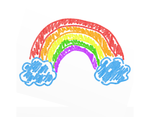 虹/レインボー/カラフル - 人 / 手描き / 漫画 / アニメ / イラスト / クリップアート / フリー素材