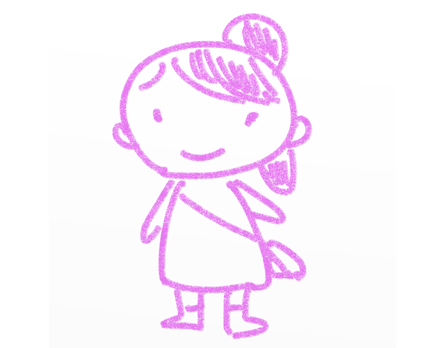 女の子/遊びに出かける - 人 / 手描き / 漫画 / アニメ / イラスト / クリップアート / フリー素材
