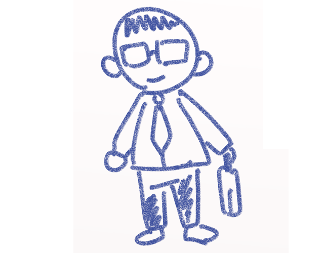 お父さん/ビジネスマン/働く - 人 / 手描き / 漫画 / アニメ / イラスト / クリップアート / フリー素材