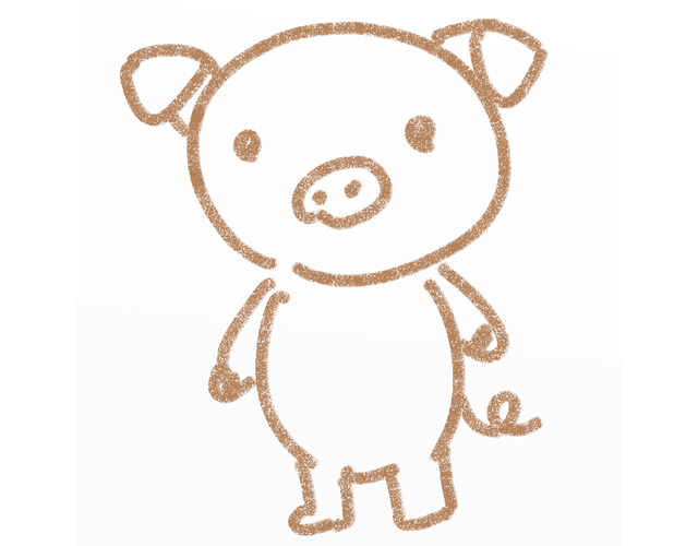 ブタ/豚/動物 - 人 / 手描き / 漫画 / アニメ / イラスト / クリップアート / フリー素材