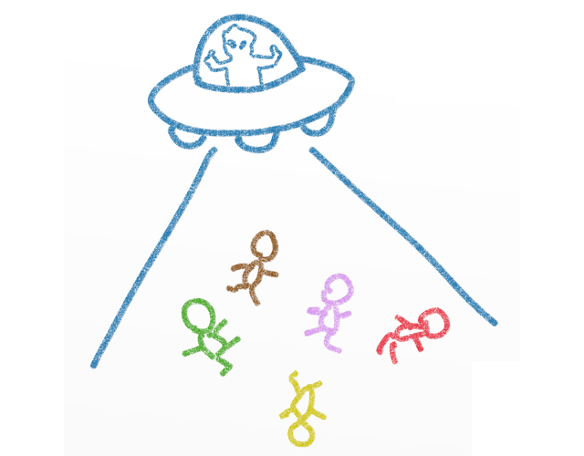 UFO/ユーフォウ/誘拐 - 人 / 手描き / 漫画 / アニメ / イラスト / クリップアート / フリー素材