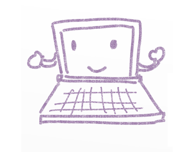 パソコン/キャラクター/説明 - 人 / 手描き / 漫画 / アニメ / イラスト / クリップアート / フリー素材