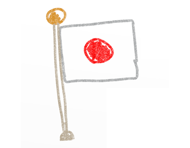 国旗/日本/ジャパン - 人 / 手描き / 漫画 / アニメ / イラスト / クリップアート / フリー素材