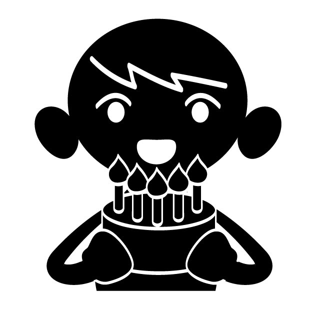 お誕生日おめでとう/ケーキ - 人 / 手描き / 漫画 / アニメ / イラスト / クリップアート / フリー素材