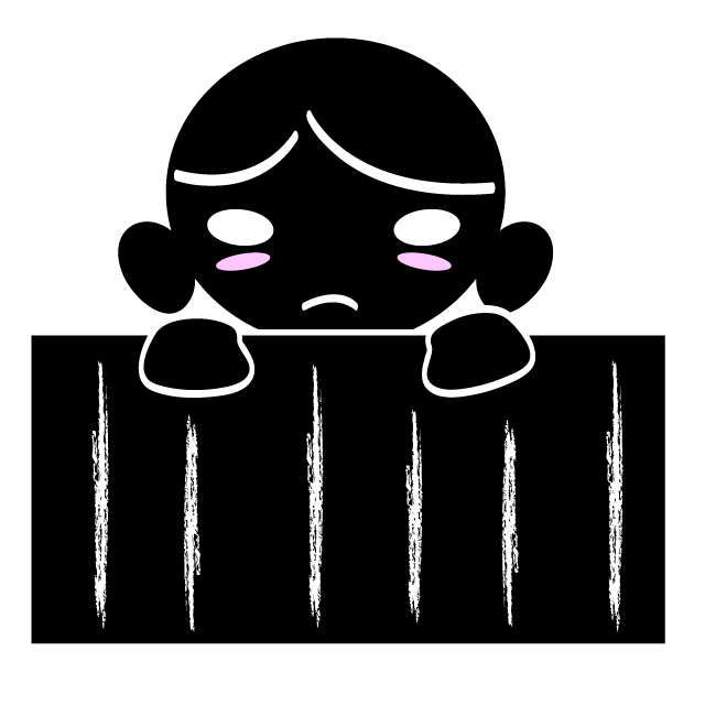 塀から覗く女/恐怖 - 人 / 手描き / 漫画 / アニメ / イラスト / クリップアート / フリー素材