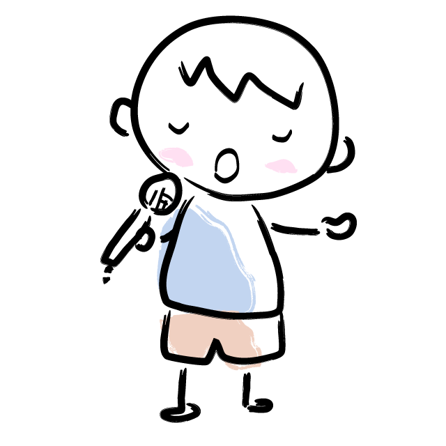 歌います/カラオケ行こう - 人 / 手描き / 漫画 / アニメ / イラスト / クリップアート / フリー素材