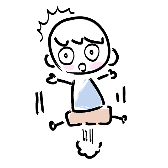 びっくり/驚いた/ジャンプ - 人 / 手描き / 漫画 / アニメ / イラスト / クリップアート / フリー素材