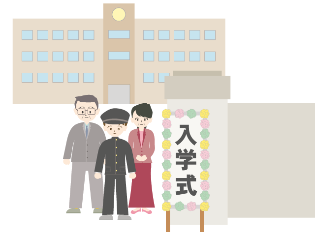 4月｜入学式｜学校 - イベント/シーズン/季節/ダウンロード/無料/イラスト/春/夏/秋/冬